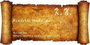 Kuchta Noémi névjegykártya